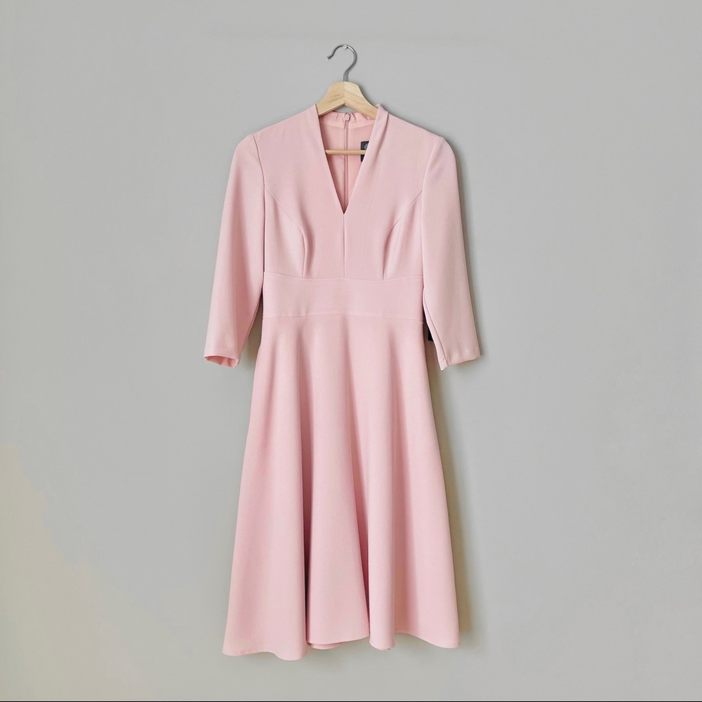 NWT {Vince Camuto} Pink V-Neck Fit & Flare Dress